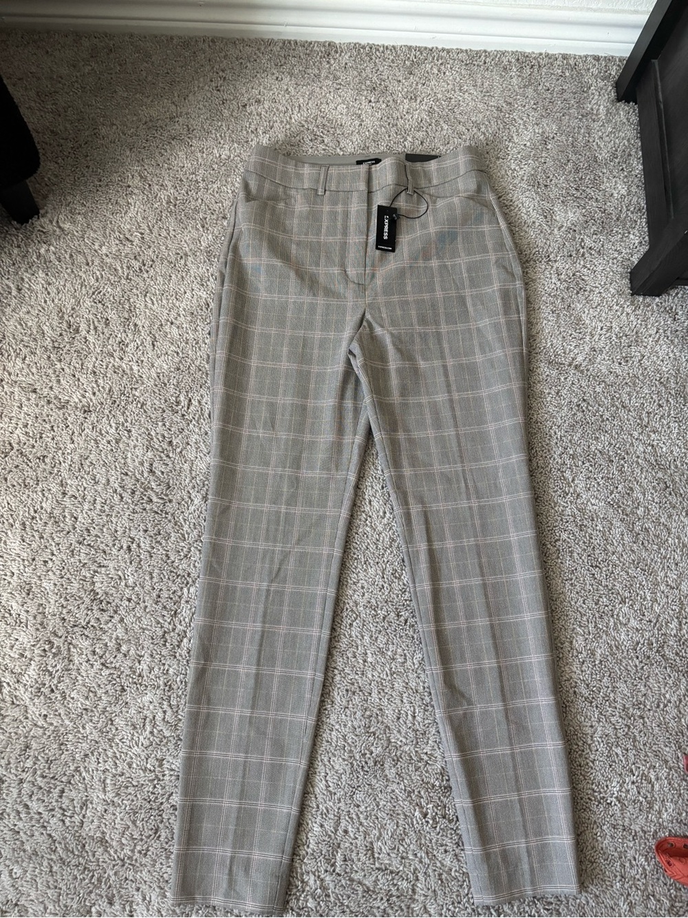 Express Women’s Light Gray Plaid Dress Pants